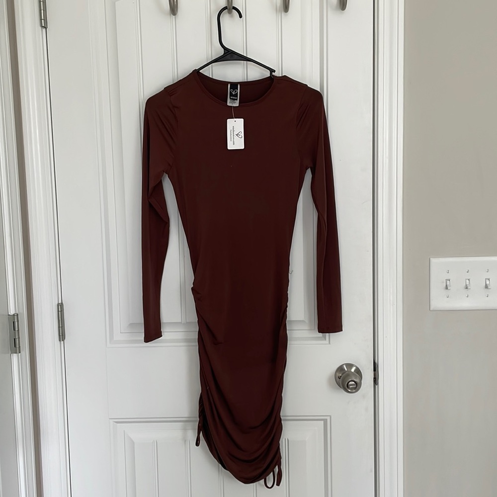 Brown Windsor Dress with ruched bottom